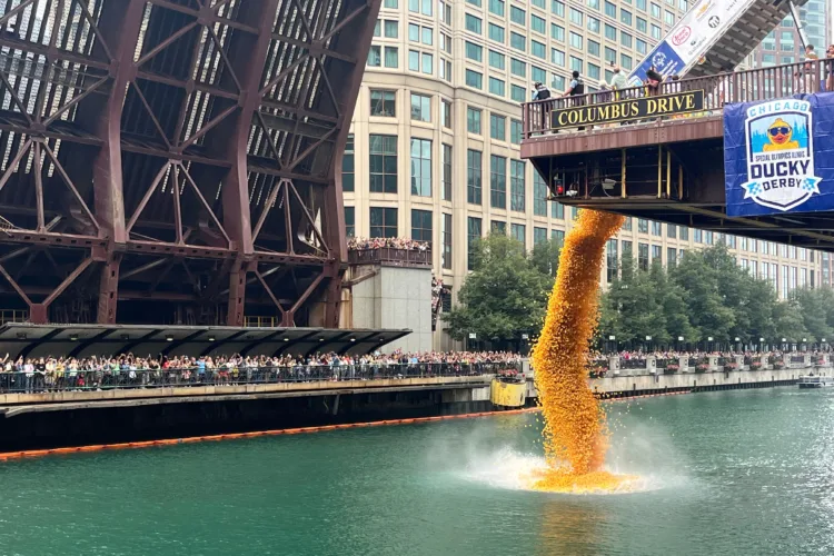 Rubber ducks by the thousands splash into Chicago River for annual Special Olympics fundraiser